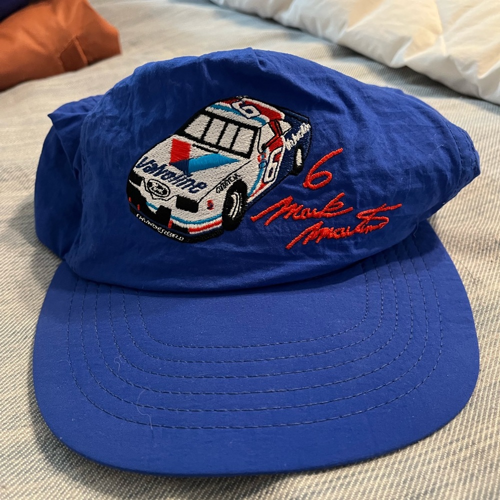 Vintage Racing hat, Size OS, color blue